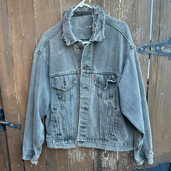 Levi's Other - Levi's Vintage Thrashed Gray Denim Jacket